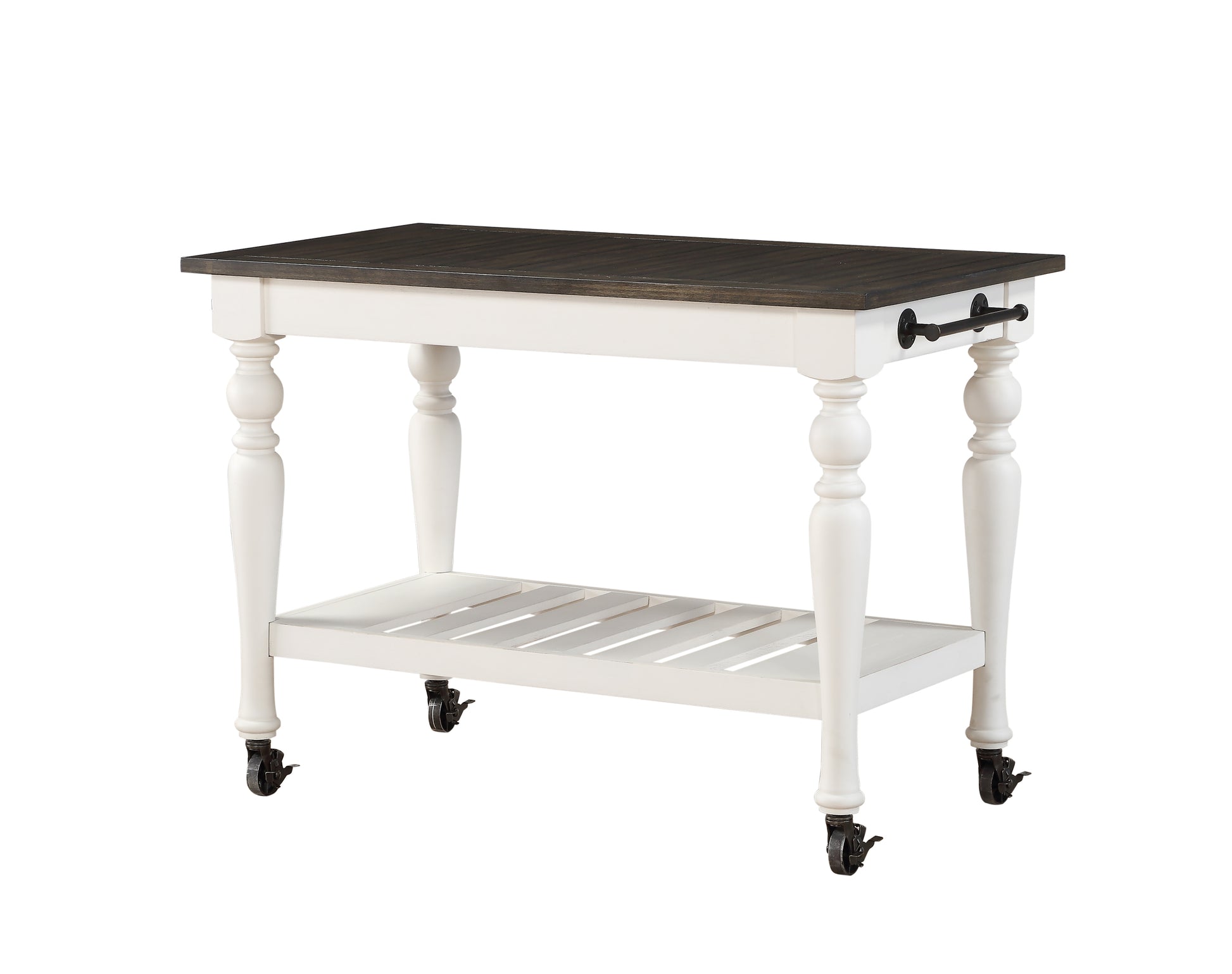 Joanna Kitchen Cart Two Tone White Wood