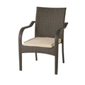 Stacking Chairs 4 Pcs Brown Rattan Metal