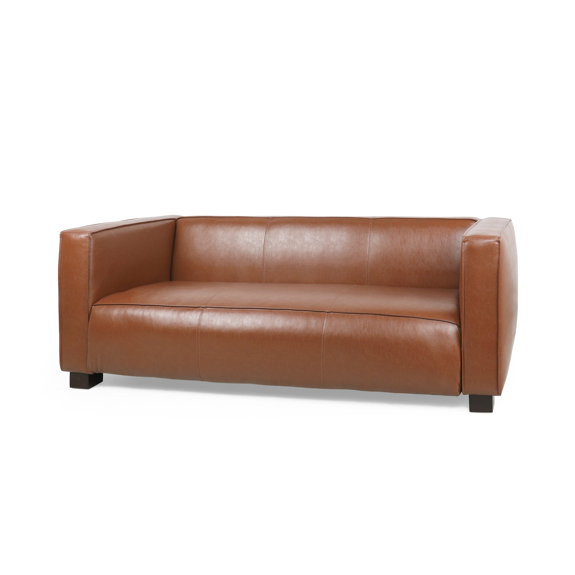 3 Seater Sofa Light Brown Fabric