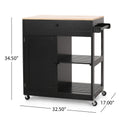 Kitchen Cart Black Wood