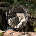 Kylie Hanging Basket Brown Only Basket ,Not Include A Hanging Stand Khaki Brown Rattan Waterproof Fabric Metal