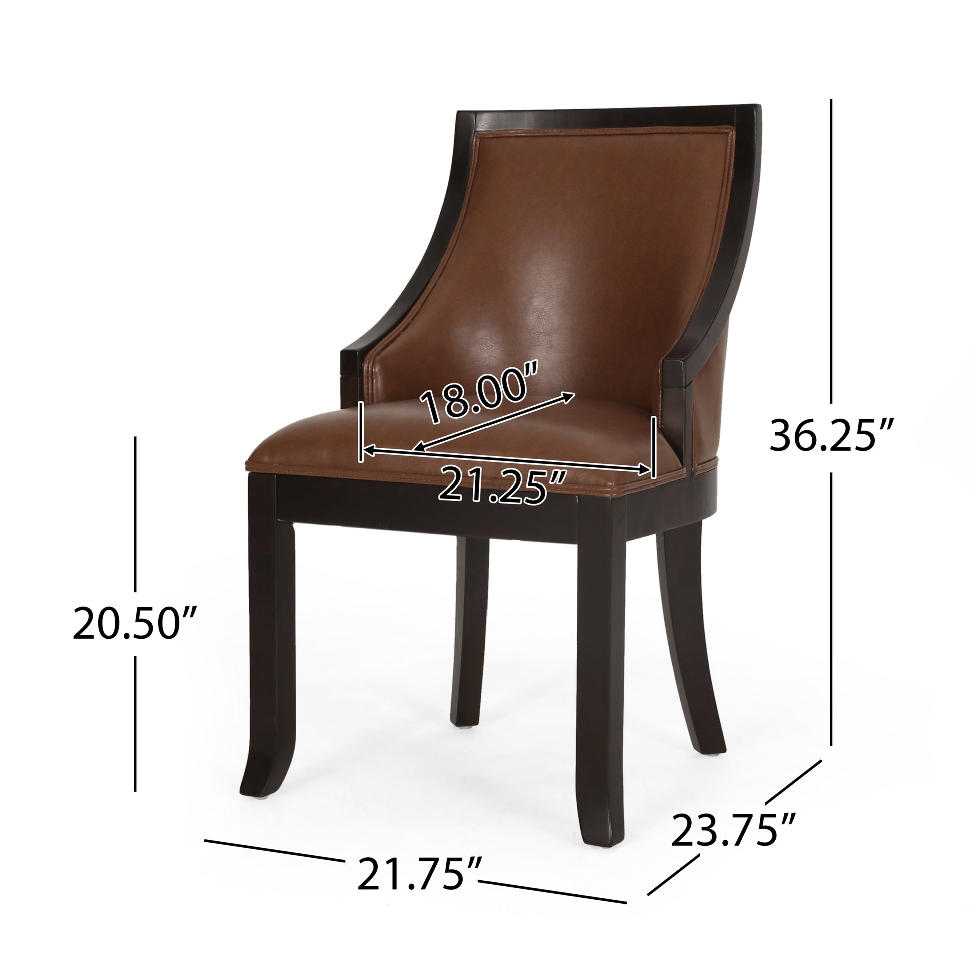 Dinning Chair Mp2 Set Of 2 Light Brown Pu