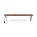 Zion Industrial Wood And Metal Rectangular Bench Teak Wood