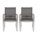 Glasgow Dining Chair Grey Aluminum