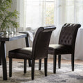 Broxton Kd Tuft Dining Chair2Pcs Set Brown Leather