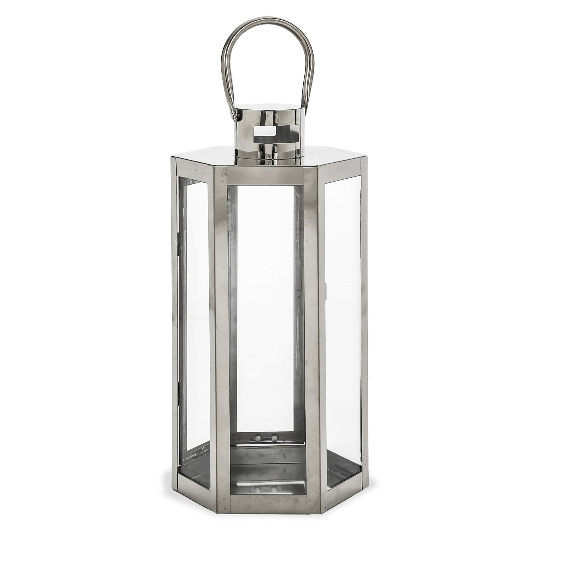 Frank 16"H Stainless Steel Lantern Silver Stainless Steel