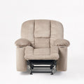 Luxurious Manual Recliner Chair In Coffee, Skin Friendly Fabric, Dual Cup Holders Coffee Fabric