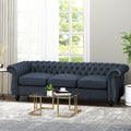 Sofa 3 Seater Navy Blue Fabric 3 Seat