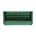 70 In. W Square Arms Velvet Straight Sofa,Living Room And Study Emerald Velvet 3 Seat