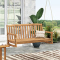 Brantley Porch Swing Teak Metal & Wood