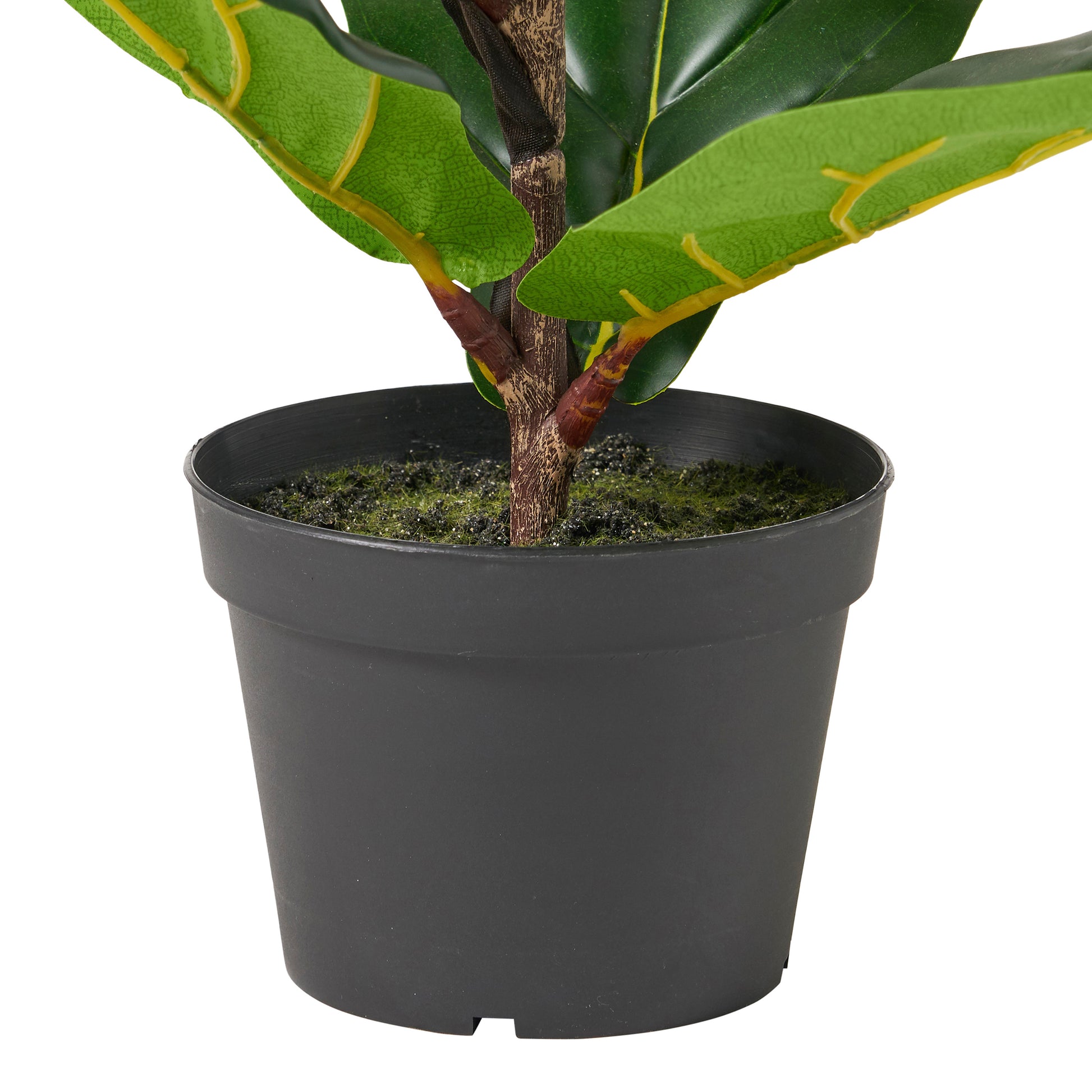 65Cm Artificial Fiddle Leaf Fig Tree Green Iron Plastic