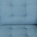 Jenny Contemporary Tufted Fabric 3 Seater Sofa Blue Fabric