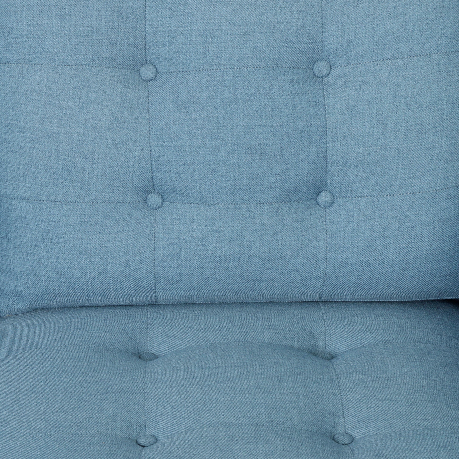 Jenny Contemporary Tufted Fabric 3 Seater Sofa Blue Fabric