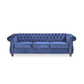 Sofa 3 Seater Blue Velvet