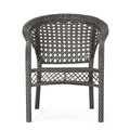 Figi Pe Wicker Fanback Stacking Chair,1Pc Brown Multi Iron