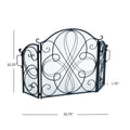 Kingsport Fireplace Screen Black Silver Iron