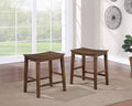 Compact Farmhouse 5 Pack Counter Dining Set Plank Effect Table Top Shaped Counter Stool Seat Perfect For Apartments Or Smaller Homes Chestnut Wood