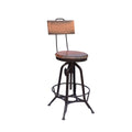 Bar Stool Natural Black Mdf Metal