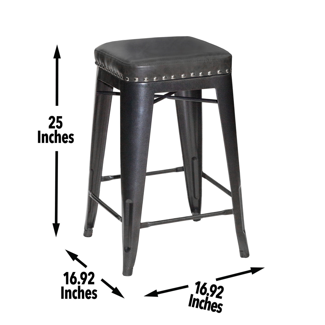 Hank Counter Stool Set Of 2 Dark Gray Dark Gray Wood