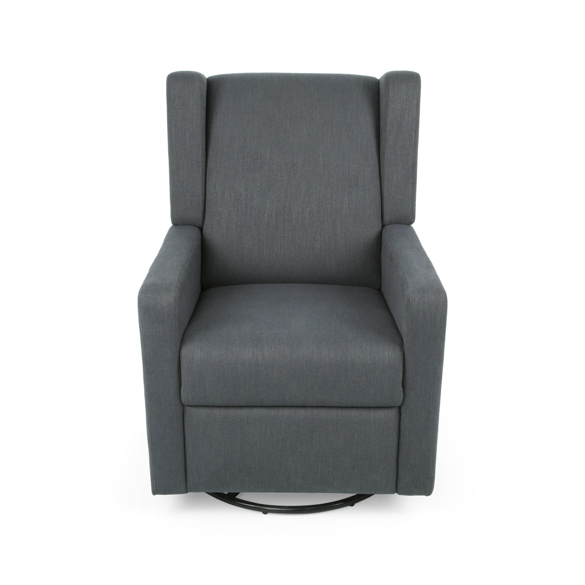 Swivel Glider Recliner Charcoal Fabric