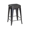 Hank Counter Stool Set Of 2 Dark Gray Dark Gray Wood