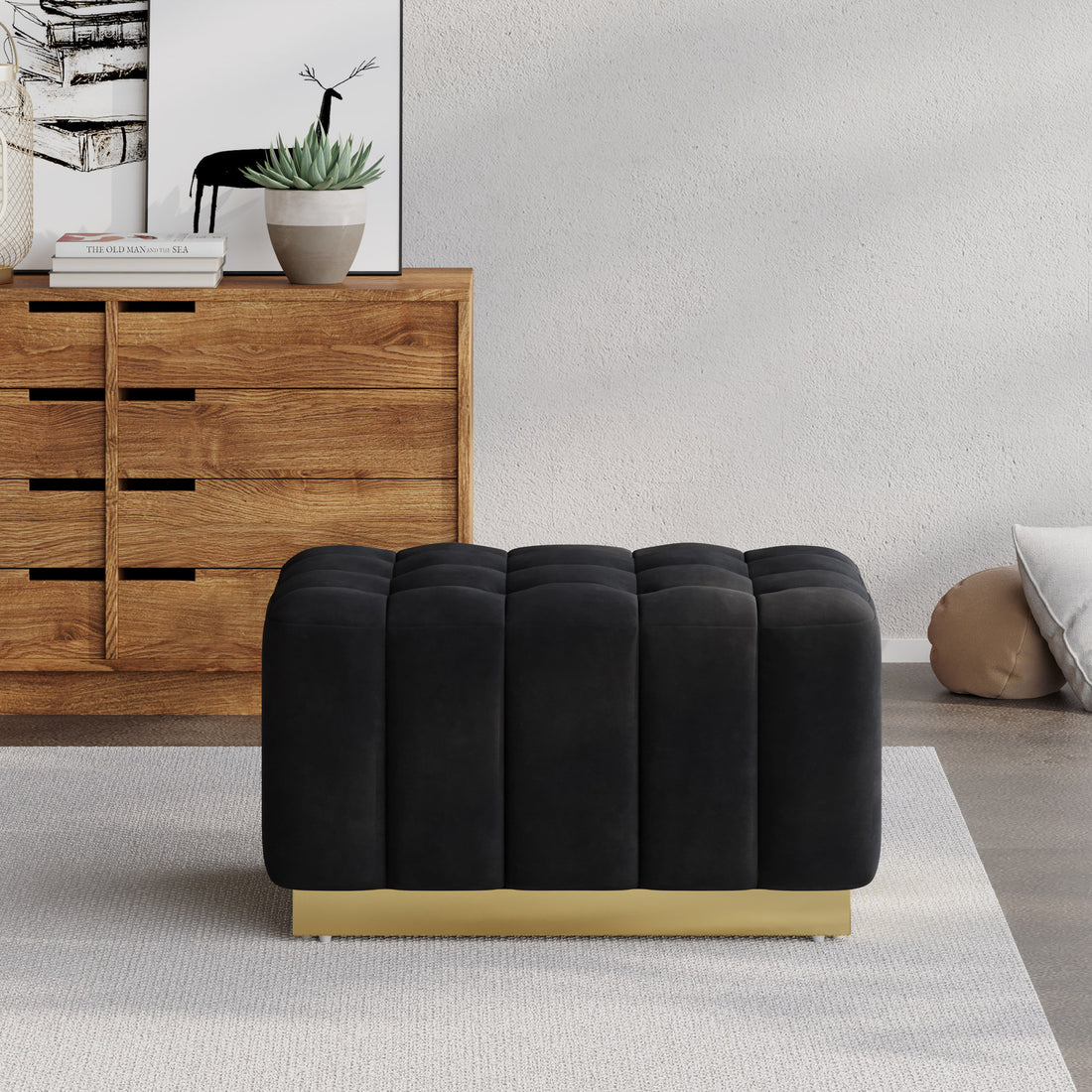 Ottoman Black Velvet