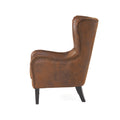 Hi Back Studded Chair,Arm Chair,Living Room, Study And Bedroom Brown Fabric