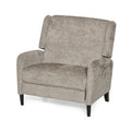Oversized Textured Fabric Pushback Recliner Dark Beige And Dark Brown Beige Fabric