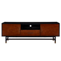 Blynn Midcentury Modern Media Console Black 60 69 Inches Mdf