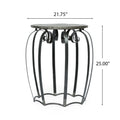 End Table Grey Wood Metal