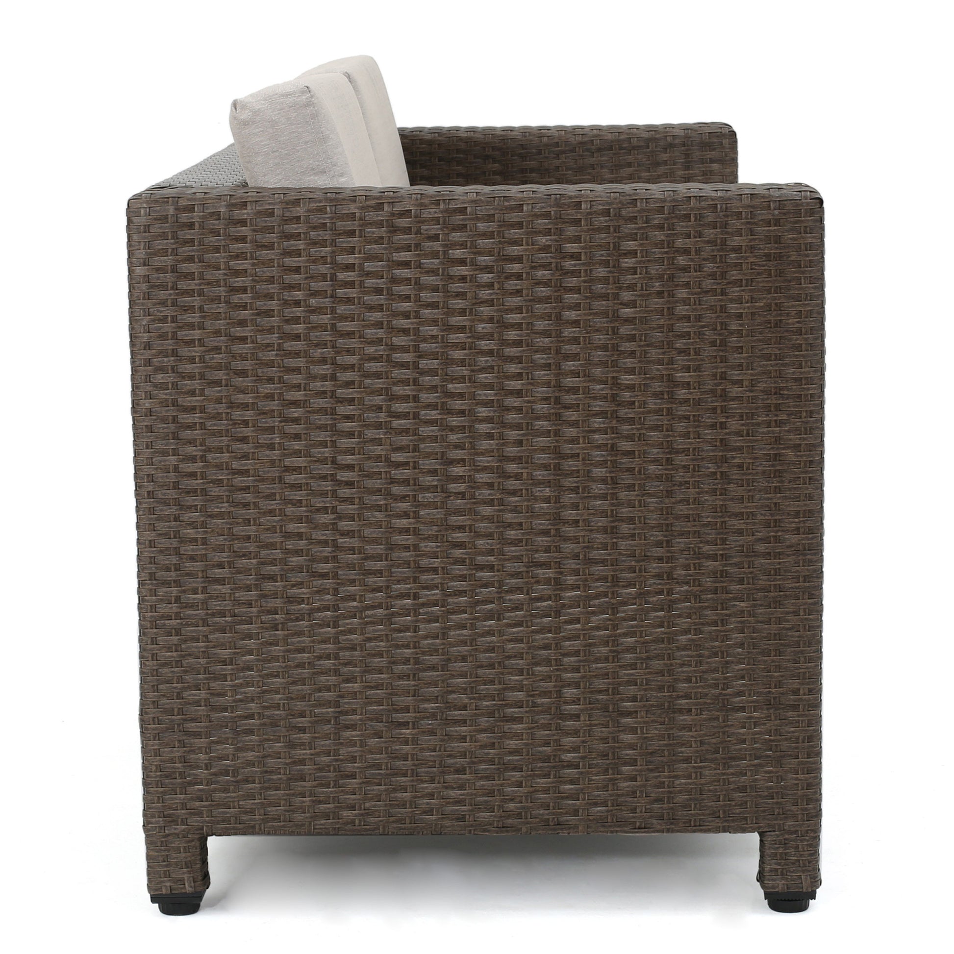 Puerta 4Pc Set Brown Rattan Waterproof Fabric