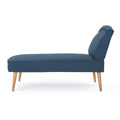 Mid Century Modern Fabric Chaise Lounge Navy Blue Fabric