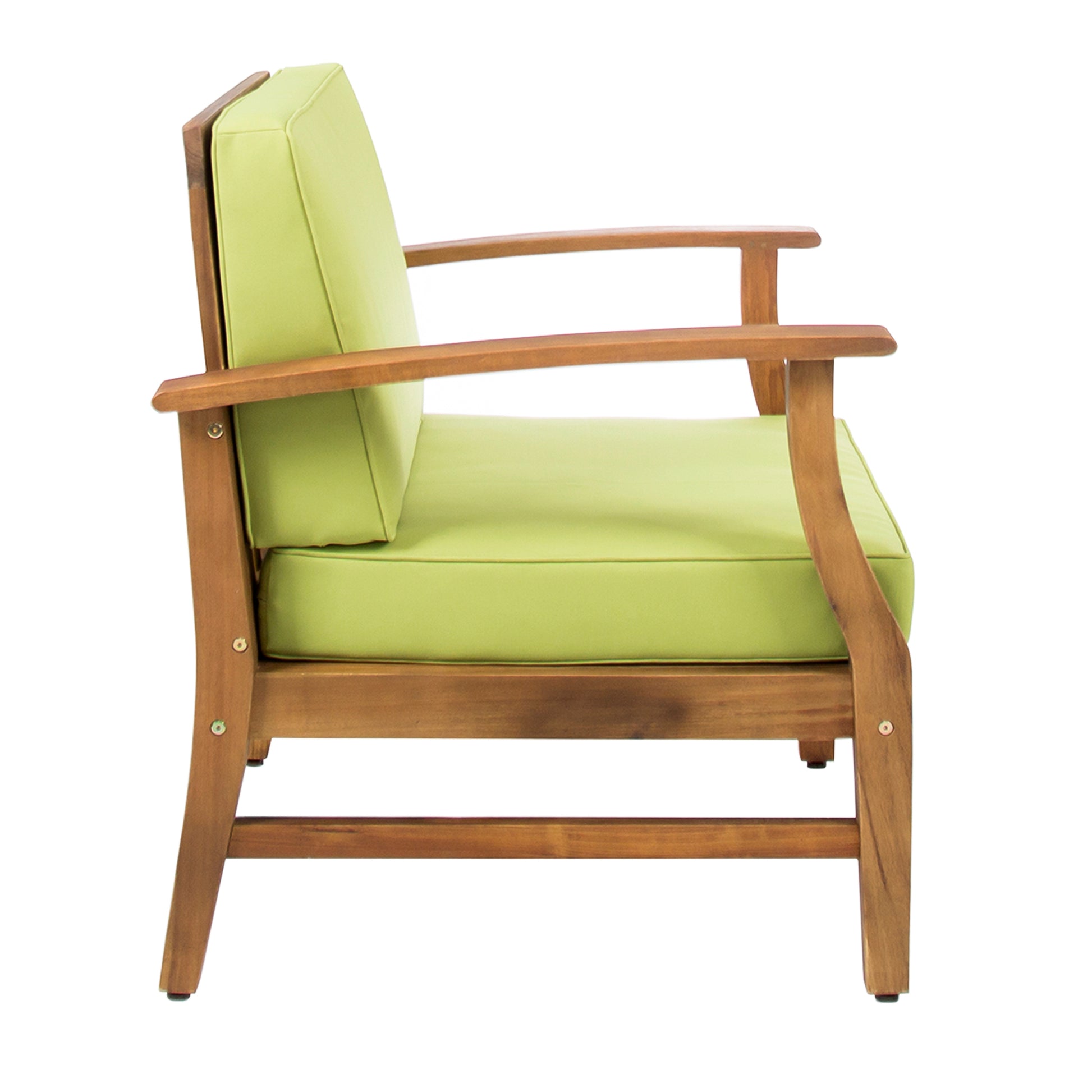 Perla Club Chairs Set Of 2, Green Green Acacia Wood