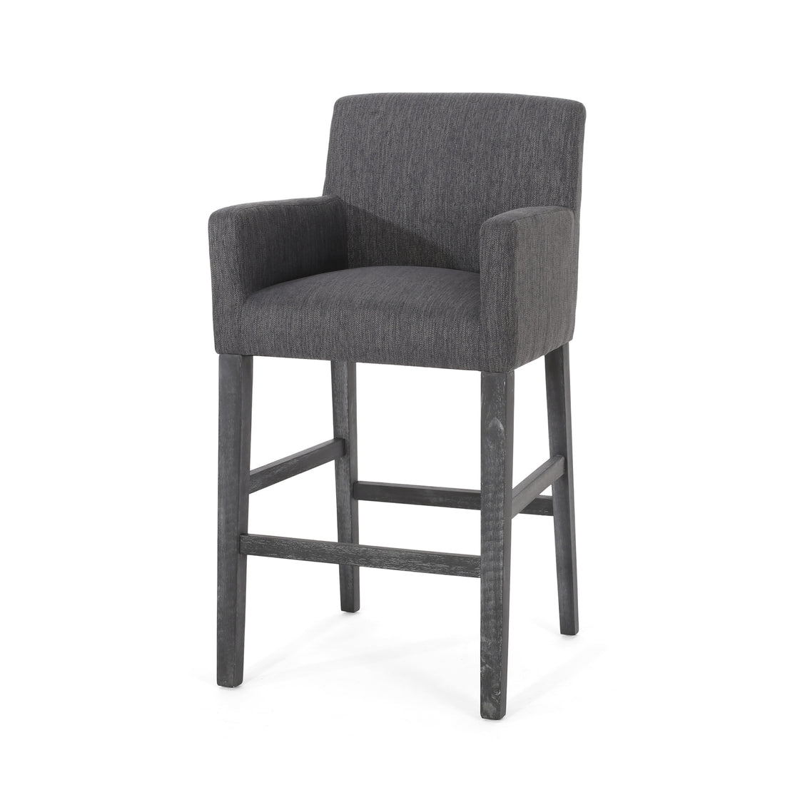 Upholstered 30.5 Inch Counter Stools Charcoal Gray Charcoal Fabric