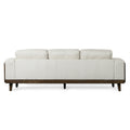 3 Seater Sofa Beige Wood 3 Seat