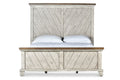 Bear Creek Queen Bed Whitewashed Gray Queen Silver White Faux Leather