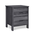 Toolless Assembly Nightstand Dark Grey Mdf