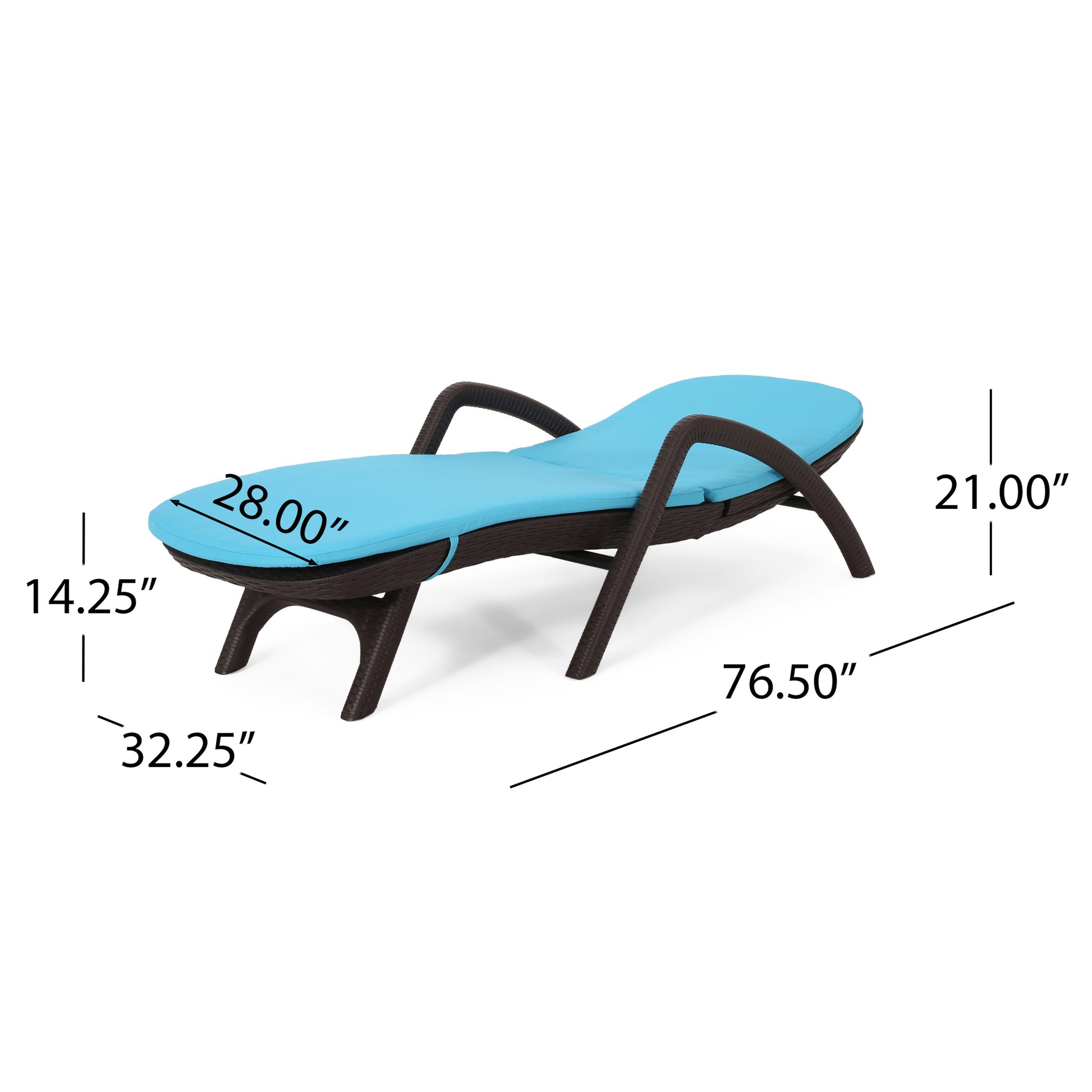 Mikael Chaise Lounge With Cushion Dark Brown Polypropylene
