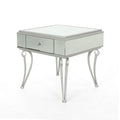 Mirrored Nightstand Silver End Table With 1 Drawer For Bedroom Living Room Silver Mirror