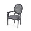 Wood And Cane Upholstered Dining Chair Set Of 2 Grey Rattan