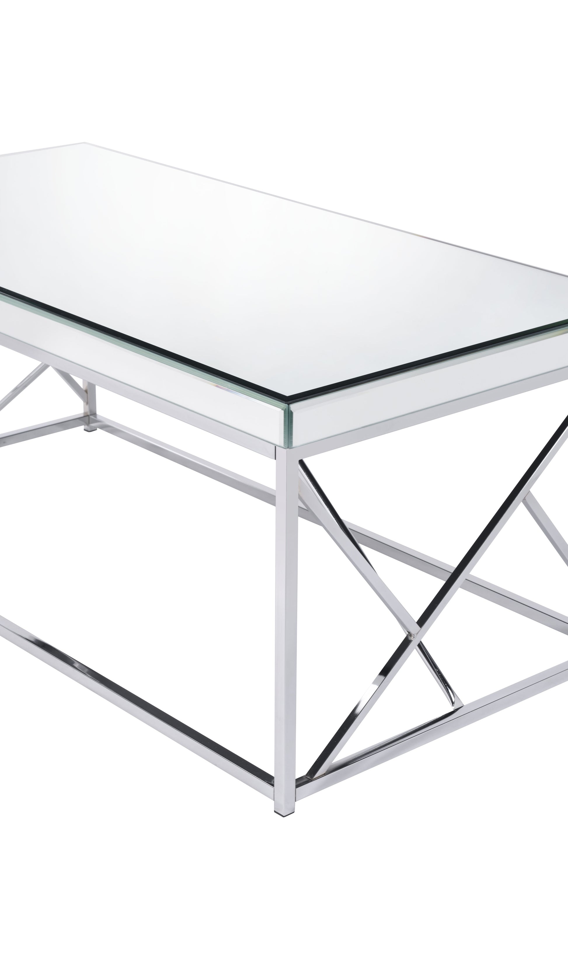 Evelyn Mirror Top Cocktail Table Gray Gray Iron