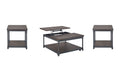 Prescott 3 Piece Table Set Brown Brown Iron