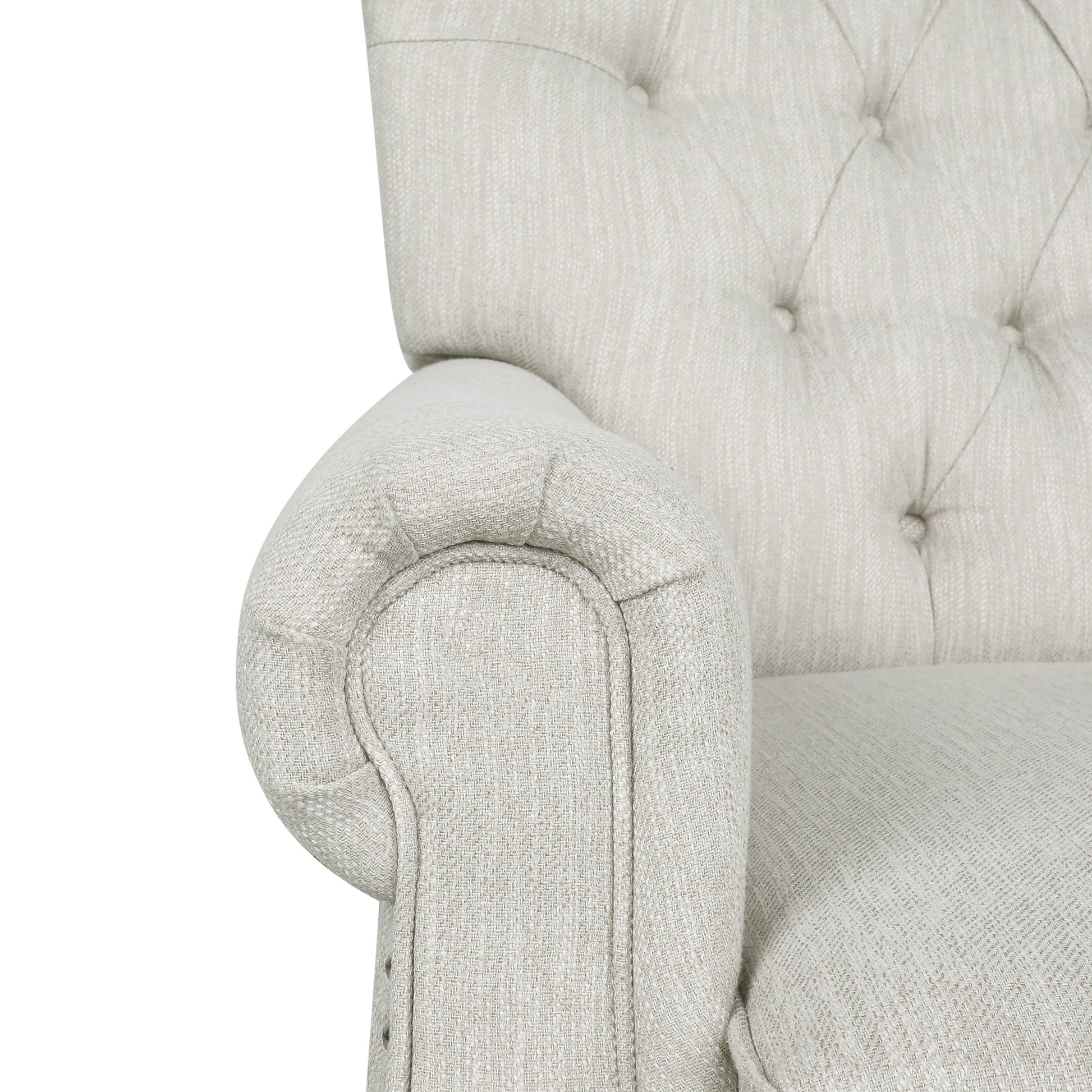 Recliner Chair Beige Fabric