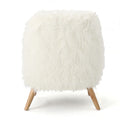 Club Chair White Faux Fur