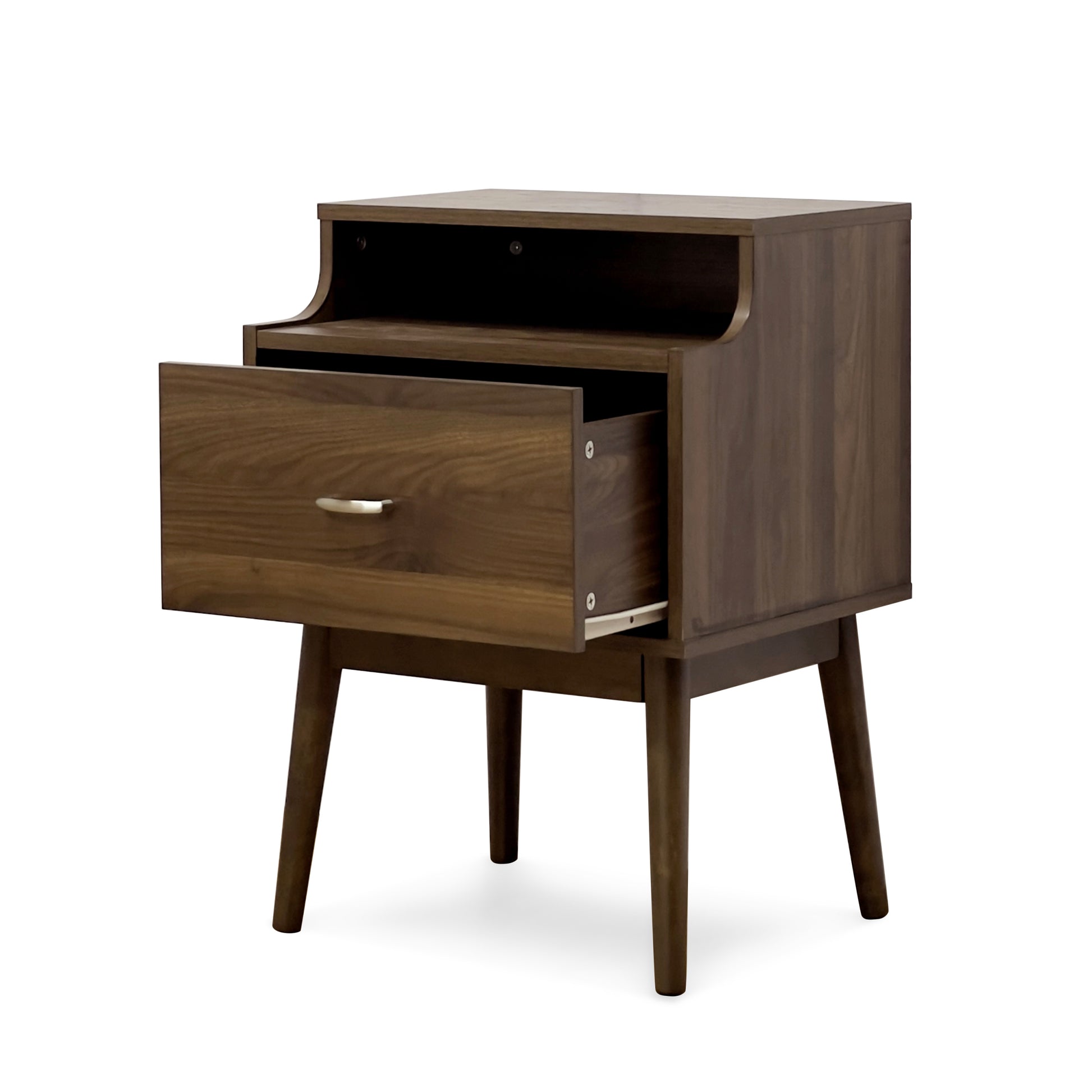 Disa 1 Drawer Nightstand Walnut Mdf