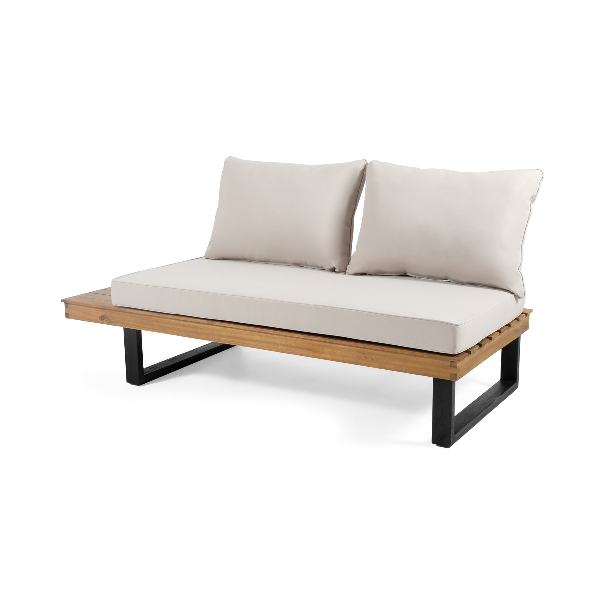 Sebastian 2 Seater Sofa Left Side Beige Acacia Wood