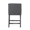 Upholstered 26 Inch Counter Stool Charcoal Gray Charcoal Fabric