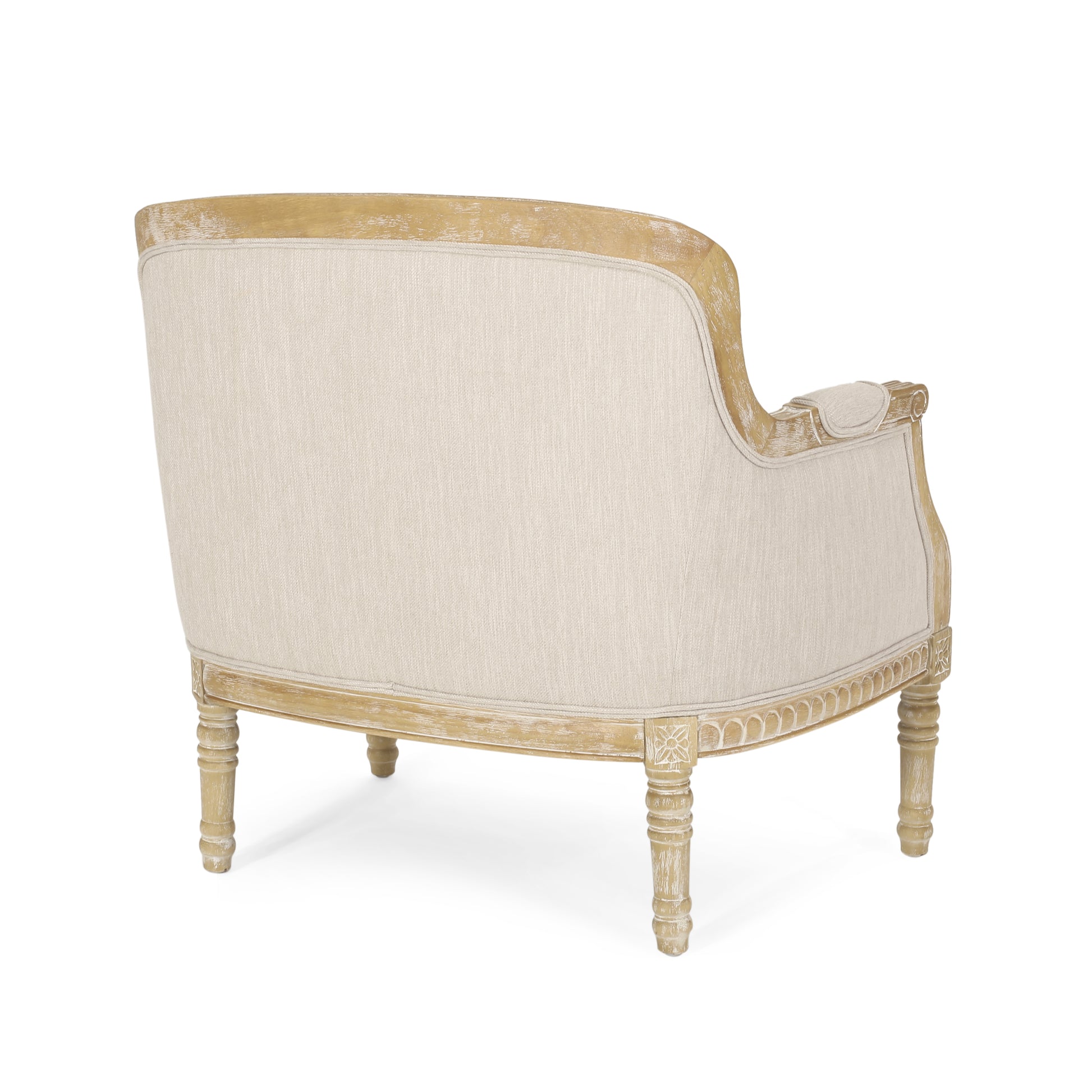 Club Chair Beige Brown Fabric