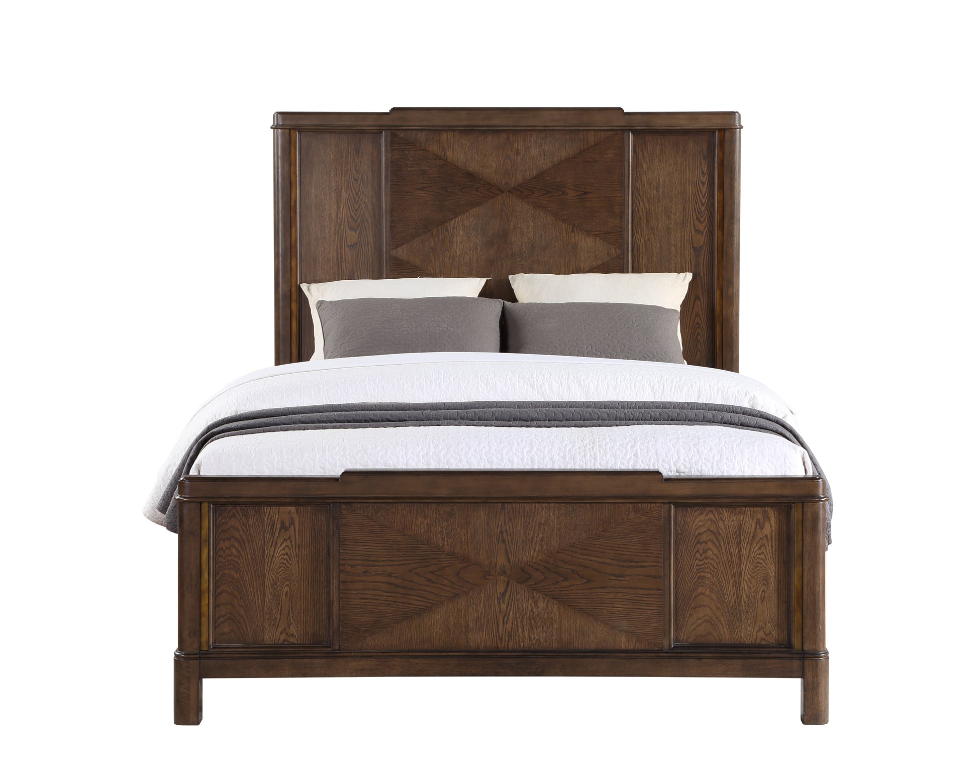 Milan Queen Bed Dark Brown Queen Dark Brown Wood