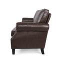 3 Seater Sofa Dark Brown Faux Leather 3 Seat